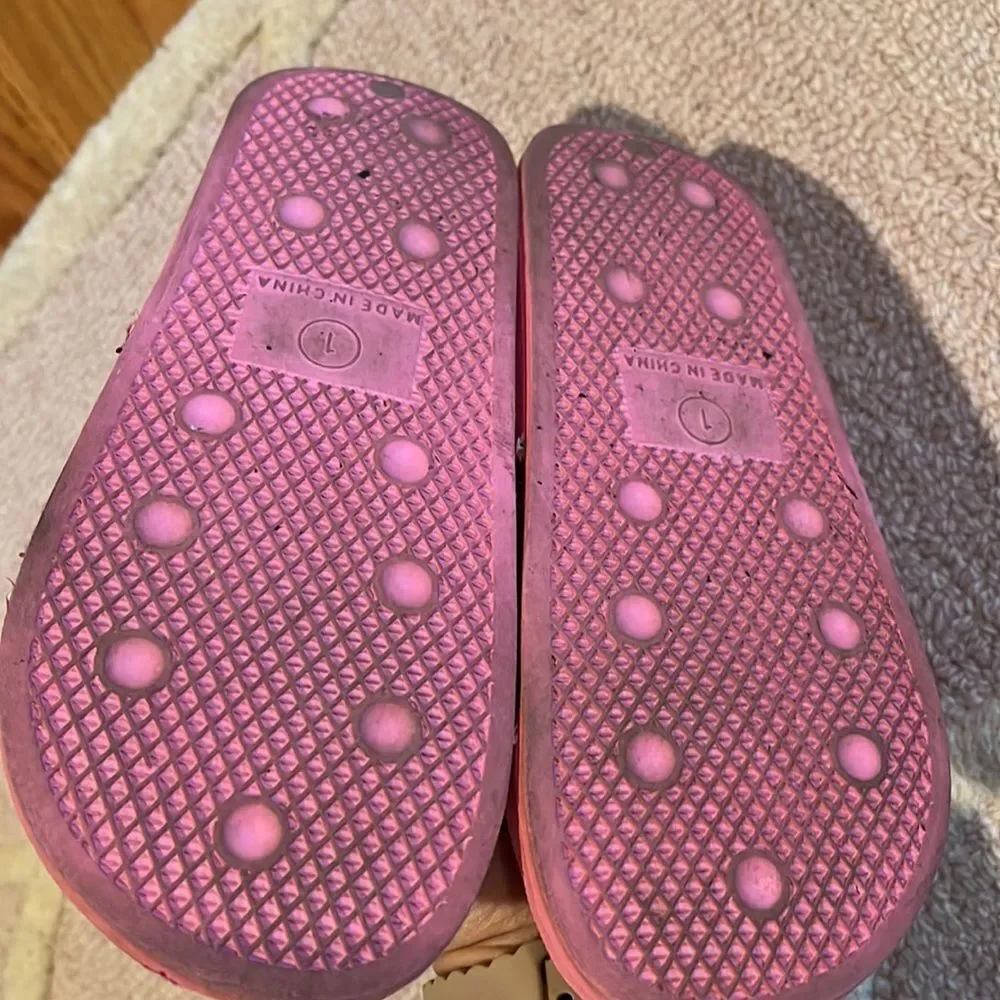 Crewcuts sequin slide flip flops